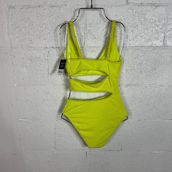Bar III Women's Cut-Out One-Piece Swimsuit Sunny Lime XS $94 - Picture 6 of 12